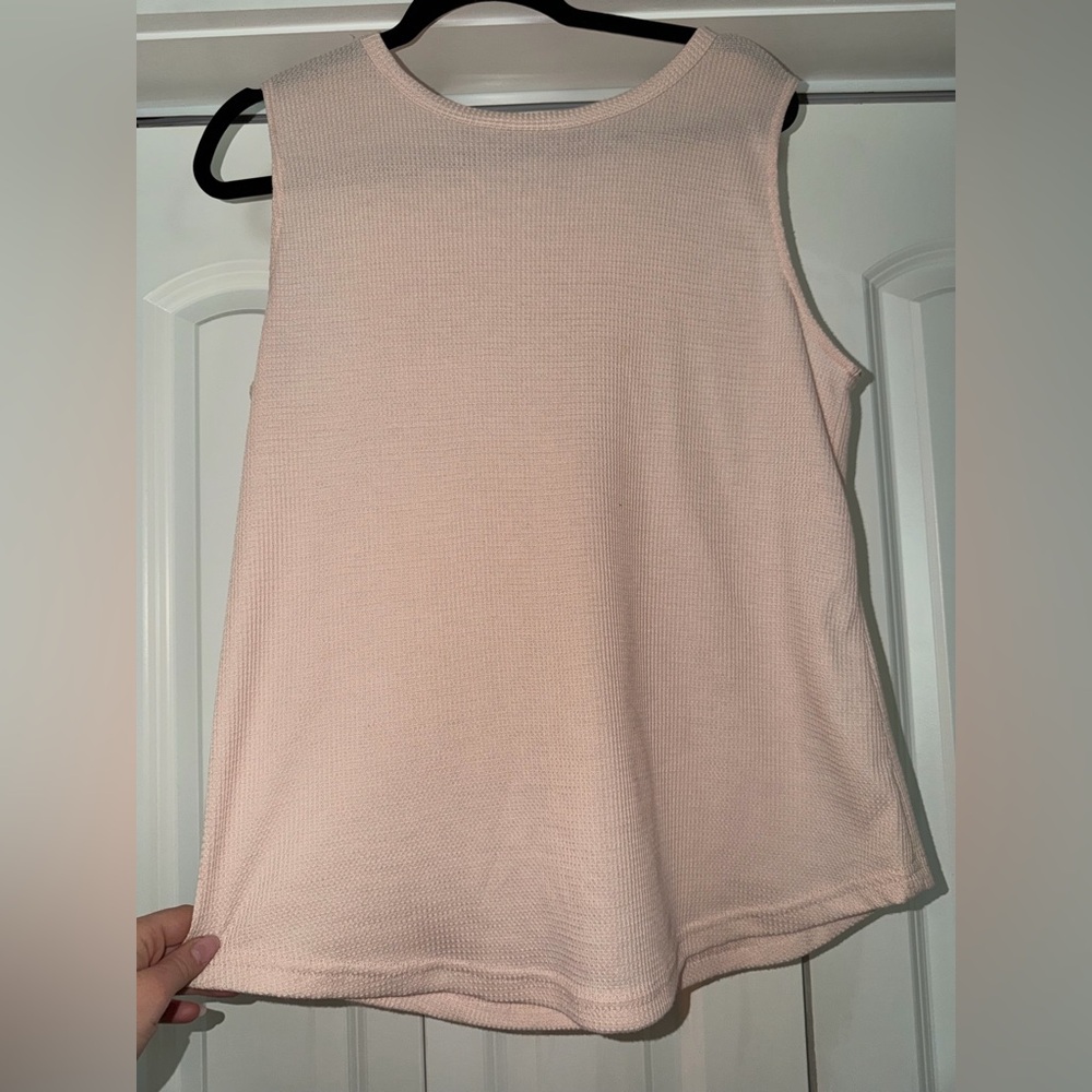 Source Unknown Blush Pink Ribbed Sleeveless Tank Top